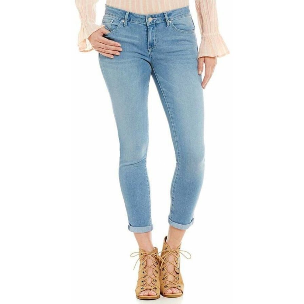 EUC JESSICA SIMPSON Women's Curzon Blue Forever Rolled Skinny Jeans Sz 32/14